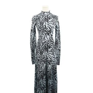 NWT Proenza Schouler Fluid Jacquard Viscose Blue Black Dress